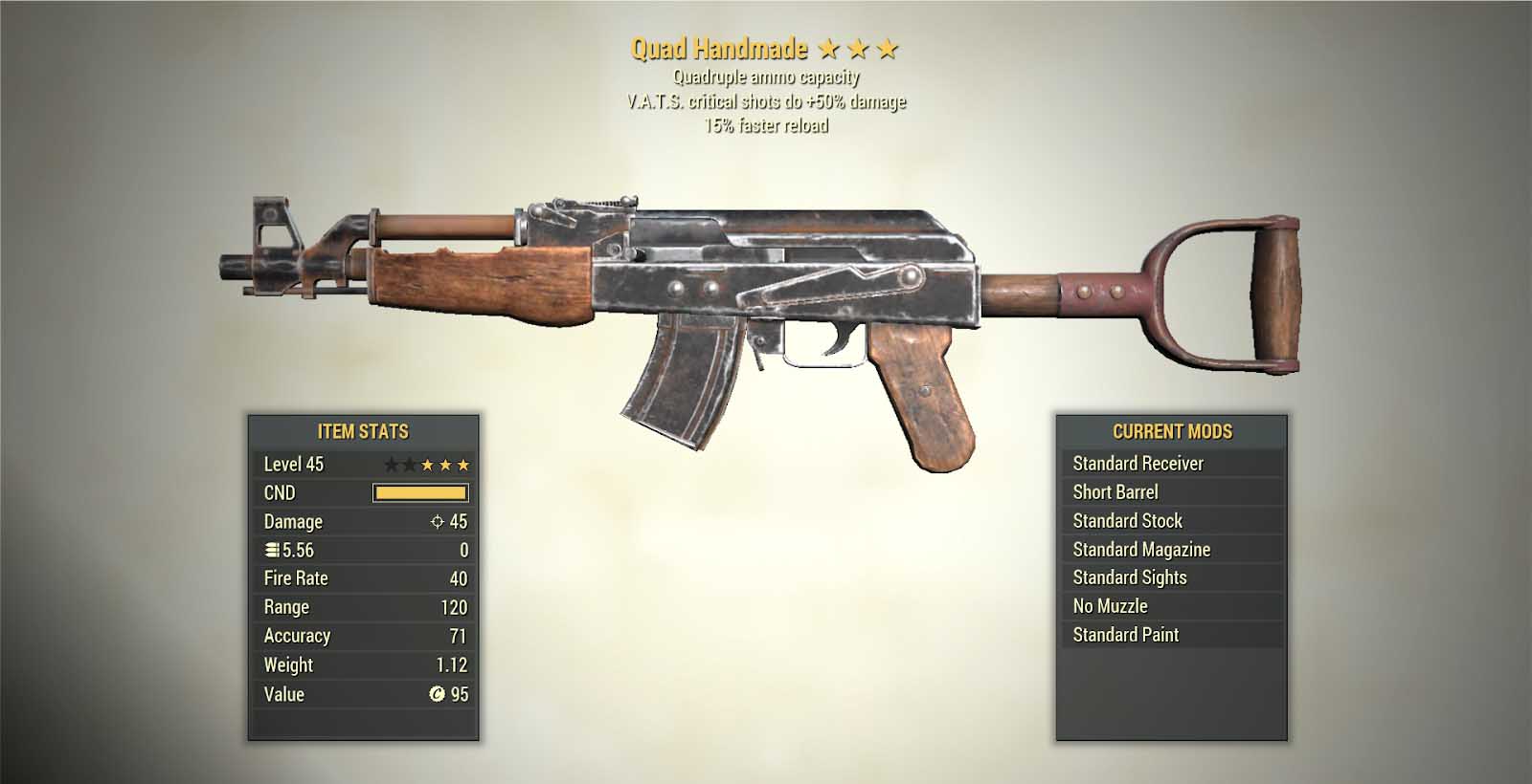 quad handmade rifle best fallout 76 weapons
