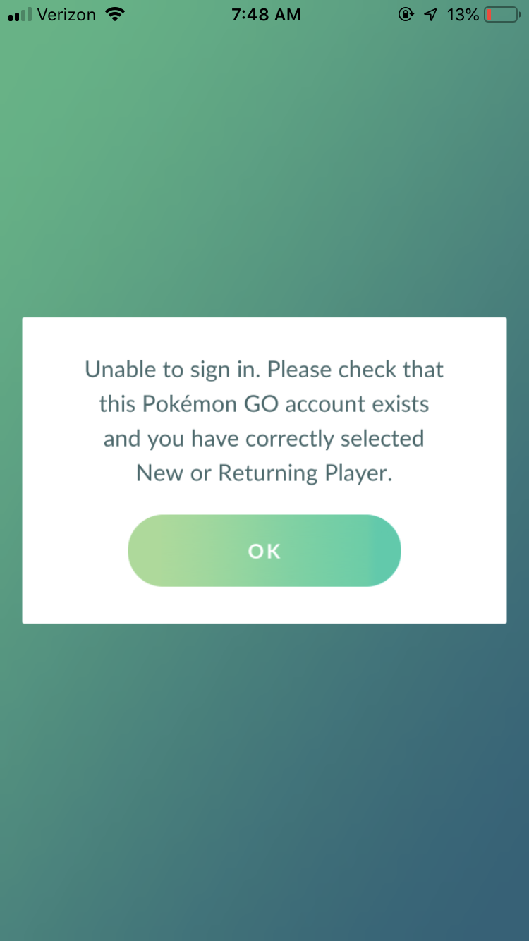 Fix Pokémon GO Failed to Login Issues